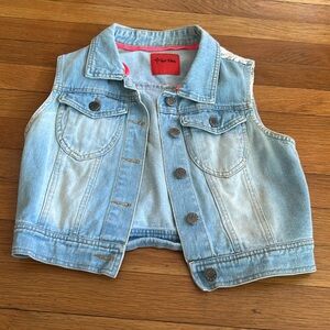 Lace denim vest